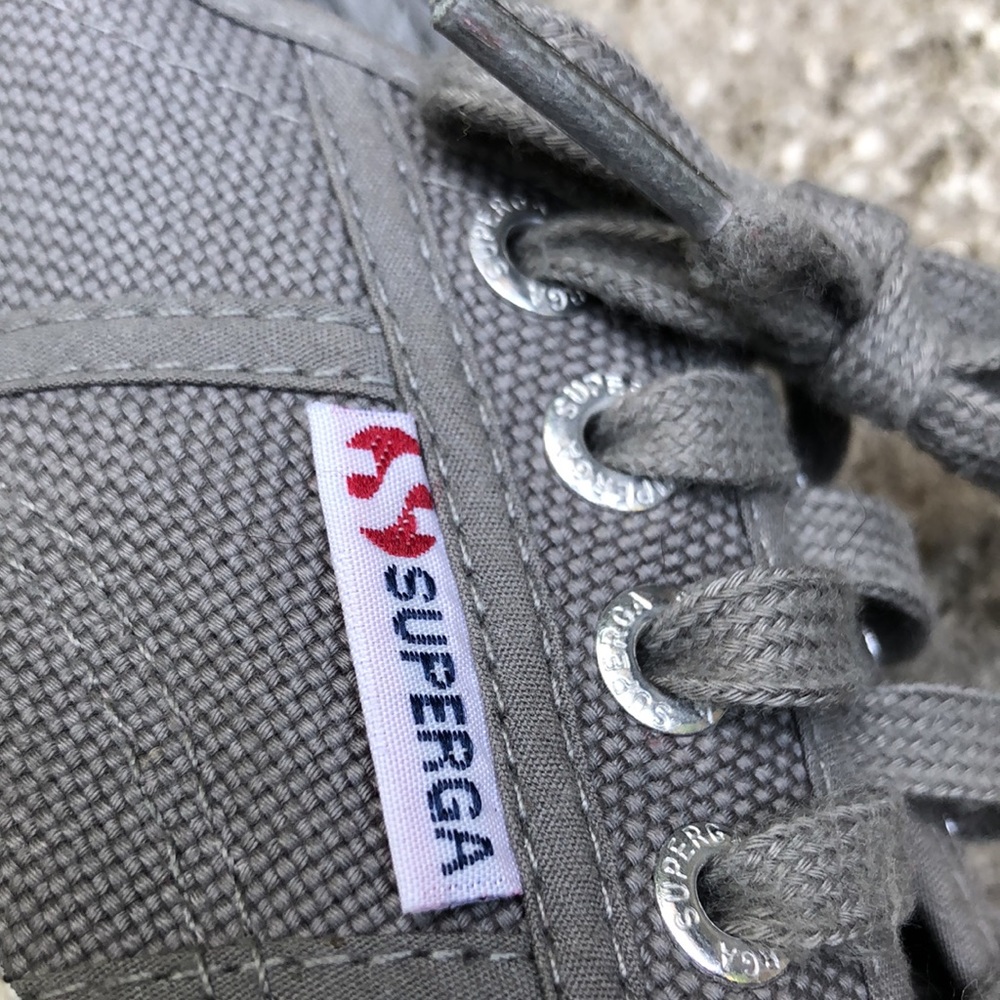 Cotton Superga Tennis Shoe-Euro Sz 39.5-Gray/White-EUC - Picture 7 of 16